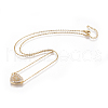 304 Stainless Steel Pendant Necklaces NJEW-E141-02G-1