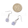 Natural Aquamarine Round Dangle Earrings EJEW-JE06413-01-3