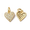 Rack Plating Brass Micro Pave Clear Cubic Zirconia Charms KK-F853-16G-1