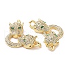 Brass Micro Pave Cubic Zirconia Open 2-Loop Pendants ZIRC-I063-28G-3