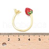 Brass with Enamel Cuff Open Rings for Women RJEW-Q019-01B-G-5