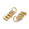 Brass Micro Pave Clear Cubic Zirconia Pendants ZIRC-Z011-35E-2