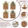 Wooden Pendant Decoration HJEW-WH0074-015-3