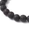 Natural Lava Rock & Shell Pearl Round Beads Stretch Bracelets BJEW-JB11826-01-4