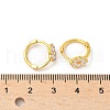 Daisy Brass Enamel Hoop Earrings for Women EJEW-G434-02G-5