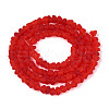 Frosted Transparent Glass Beads Strands GLAA-N016-4mm-08-2