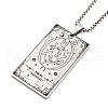 Non-Tarnish 201 Stainless Steel Rectangle with Constellation Pendant Necklaces NJEW-M223-02H-1
