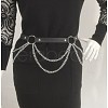 Punk Style Alloy Layered Chain PU Leather Chain Belts for Women FS-WGAE447-01-2