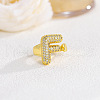 Brass Micro Pave Clear Cubic Zirconia Cuff Rings FS-WG4832E-11-1