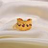 Stainless Steel Pave Cubic Zirconia Cuff Rings AV9683-1