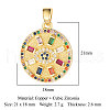 Brass Micro Pave Cubic Zirconia Pendants ZIRC-OY001-63G-2