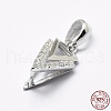 Anti-Tarnish Rhodium Plated 925 Sterling Silver Micro Pave Cubic Zirconia Pendant Bails STER-E053-33P-3