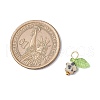 10Pcs Natural Dalmatian Jasper Flower Charms PALLOY-JF03765-04-2