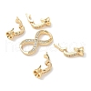 Brass Micro Pave Clear Cubic Zirconia Fold Over Clasps KK-U059-32G-2
