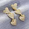 Brass Micro Pave Clear Cubic Zirconia Stud Earrings EJEW-H158-10G-1