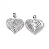Brass Clear Cubic Zirconia Pendants KK-E068-VA124-1-1