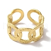 PVD Vacuum Plating 201 Stainless Steel Curb Chain Open Cuff Rings for Women RJEW-C092-16G-2