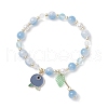 Synthetic Moonstone & Glass Round Beaded Stretch Bracelets BJEW-JB11858-02-2