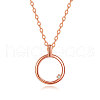 925 Sterling Silver Circle Pendant with Mozambique Diamond Fashion Women's Necklaces HI8884-5