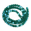 Frosted Transparent Glass Beads Strands GLAA-T032-T4mm-MBB21-2