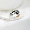 Football & Heart Alloy Enamel Adjustable Open Cuff Rings FS-WGC4484-01-4
