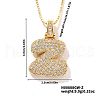 Elegant Brass Micro Pave Clear Cubic Zirconia 3D Initial Necklaces DV4415-23-1