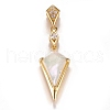 Brass Micro Pave Clear Cubic Zirconia Pendants ZIRC-F121-01B-G-1
