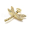 Rack Plating Brass Micro Pave Cubic Zirconia Pendants KK-K401-75G-2