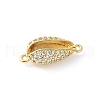 Brass Micro Pave Clear Cubic Zirconia Shell Shaped Links Connector Charms KK-K399-03A-G-2