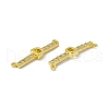 Rack Plating Brass Micro Pave Clear Cubic Zirconia Connector Charms KK-C007-37G-D-3