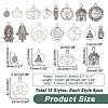 ARRICRAFT 120Pcs 15 Styles Tibetan Style Alloy Pendants TIBEP-AR0001-10-2