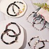 8Pcs 8 Style Polymer Clay Heishi & Natural Pearl & Natural Sea Shell Beads Stretch Bracelets Set for Girl Women BJEW-SZ0001-82-3