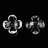 4-Petal Transparent Acrylic Bead Caps FACR-T001-09A-2