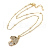 Brass Micro Pave Cubic Zirconia Pendant Necklaces NJEW-Q041-04G-2