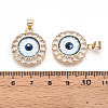 Brass Micro Pave Clear Cubic Zirconia Pendants for Women KK-T070-92A-01-3