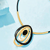 Oval Alloy & Resin Pendant Necklaces FS-WG6879B-01-2