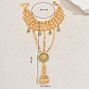 Vintage Brass Flat Round Link Finger Ring Bracelets for Women FH0494-2