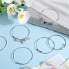 SUNNYCLUE 12Pcs Adjustable 304 Stainless Steel Wire Cuff Bangle Making MAK-SC0001-19-4