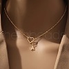 Heart Letter Brass Micro Pave Clear Cubic Zirconia Initial Lariat Necklaces FS-WG6D374-01-1
