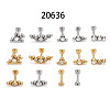 Stainless Steel Micro Pave Clear Cubic Zirconia Threadless Labrets WG26305-02-5