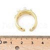 Brass Micro Pave Cubic Zirconia ABS Imitation Pearl Cuff Rings RJEW-D307-02G-B-3