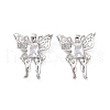 Brass Micro Pave Clear Cubic Zirconia Pendants KK-E068-VC405-2