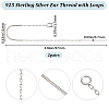Beebeecraft 2 Pairs Sterling Silver Stud Earring Findings STER-BBC0007-08-2