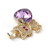 Real 18K Gold Plated Rack Plating Brass Micro Pave Cubic Zirconia Pendants KK-C015-31G-09-2