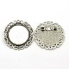 Flat Round Tibetan Style Brooch Cabochon Settings TIBE-S194-AS-NR-1