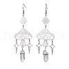 201 Stainless Steel Mushroom Dangle Earring EJEW-JE05759-1