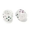 Brass Micro Pave Cubic Zirconia Beads KK-A254-21S-1