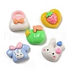 Rabbit Theme Opaque Resin Decoden Cabochons RESI-G099-03-1