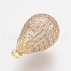Brass Micro Pave Cubic Zirconia Pendants ZIRC-G123-55G-2