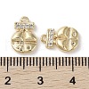 Brass Micro Pave Clear Cubic Zirconia Charms KK-G491-08G-3
